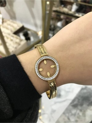LinAlya Jewelry Taş Detaylı Kadran Model Kelepçe Bilezik