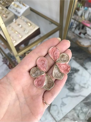 LinAlya Jewelry Renkli Yaprak Küpe