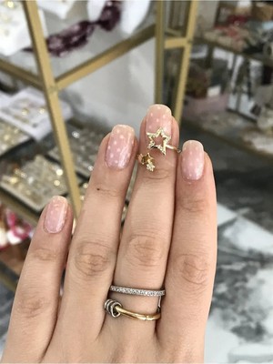 LinAlya Jewelry Taşlı Yıldız Tırnak Yüzüğü