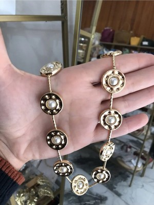 LinAlya Jewelry Inci Detaylı Gold Ezme Kolye