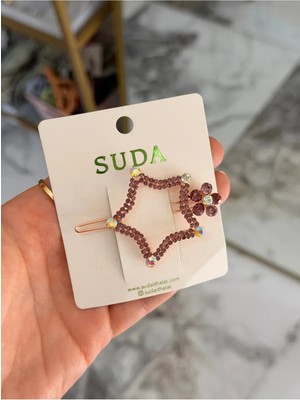 LinAlya Jewelry Mor Taş Detaylı Yıldız Model Toka