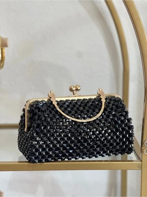 LinAlya Jewelry Özel Tasarım Boncuk Çanta Gold Detaylı