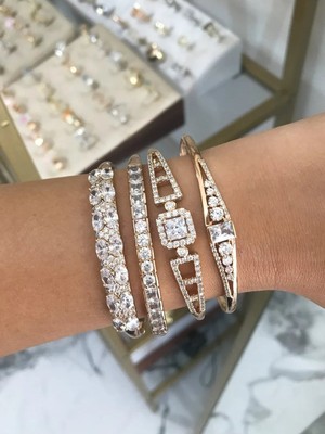 LinAlya Jewelry Tasarım Taş Kaplama Model Bronz Kelepçe Bileklik