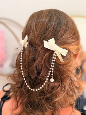 LinAlya Jewelry Ikili Fiyonk Model Inci Detaylı Toka