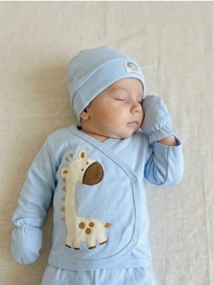Bambik Concon Baby %100 Pamuk Zürafa Temalı 10 Lu Bebek Hastane Çıkış Seti Yenidoğan Zıbın Takımı
