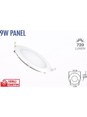 Lampist 9W Sıva Altı Slim LED Panel Spot Beyaz Kasa 6500K
