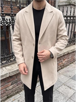 Gambocci Erkek Oversize Uzun Kaşe Kaban