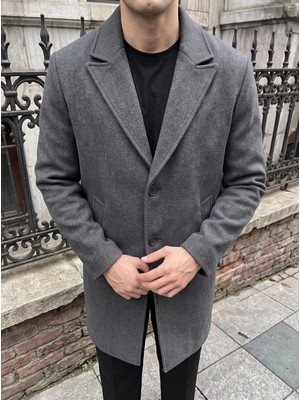 Gambocci Erkek Oversize Uzun Kaşe Kaban