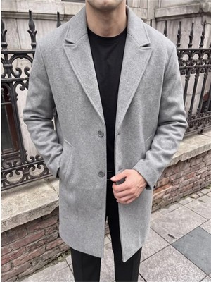 Gambocci Erkek Oversize Uzun Kaşe Kaban