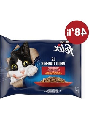 Die Grup Sığır Eti ve Tavuklu Yaş Kedi Yemi Avantaj Paketi (4 x 12 x 85 Gr), 48'li