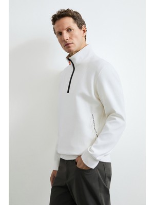 Lufian Erkek Wyatt Sweatshirt Kırık Beyaz