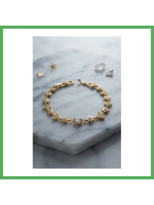 Astraltech Gold Renk Celestial Yıldız ve Hilal Model Kadın Bileklik Bezoss