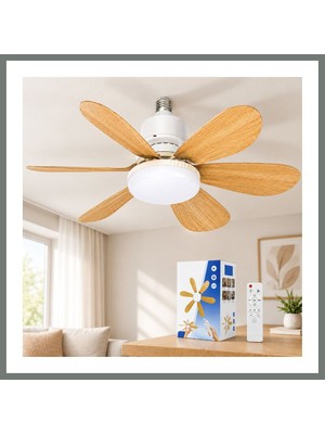 Bezos Kumandalı Tavan Vantilatör Avize - 6 Kanat 52CM 3 Kademe Mmbz