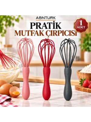 Abnturk 1 Adet 20CM Profesyonel Silikon Ergonomik Saplı Çırpıcı Pratik Çok Amaçlı Çırpma Aparatı (1 Adet Stoktaki Renkten Gönderilir)