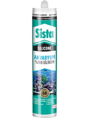 TeknoKapsül Sista Silikon Mastik Aquarium, Balıklara Zarar Vermeyen Akvaryum Silikonu, Uv Dirençli Silikon Mastik, Elastikiyeti Yüksek Güçlü Yapıştırıcı, 1X280ML