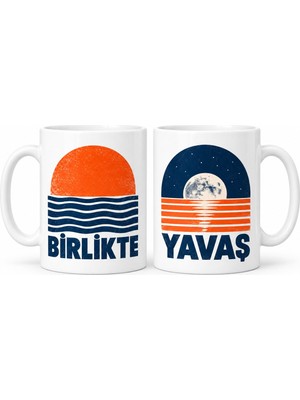 Bezos Birlikte Yavaş 2'li Porselen Kupa Seti - Model 705