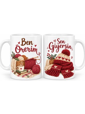 Bezos Ben Örerim / Sen Giyersin 2'li Porselen Kupa Seti - Model 449