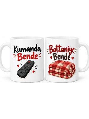 Bezos Kumanda Bende / Battaniye Bende 2'li Porselen Kupa Seti - Model 444