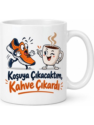 Bezos Koşu Molası Tasarımlı Porselen Kupa - Model 468