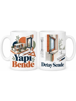Bezos Yapı Bende ve Detay Sende 2'li Porselen Kupa Seti - Model 554