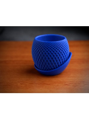 Bezos 3D Baskı Küre Saksı - Kafes Dokulu Iki Parçalı Dekoratif Saksı - -