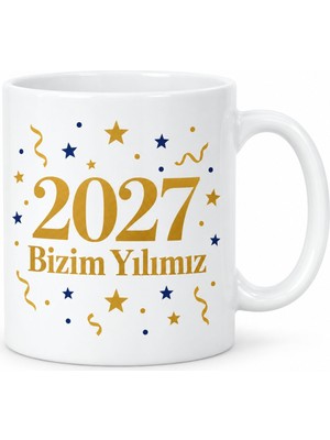Bezos 2027 Bizim Yılımız Tasarımlı Porselen Kupa - Model 396