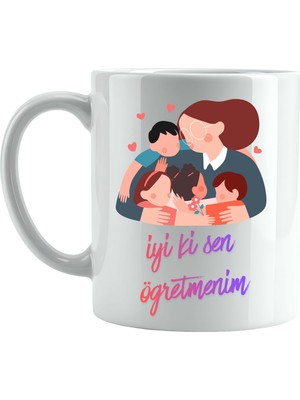 Bezos Iyi Ki Sen Öğretmenim Tasarımlı Kupa Model 221 Öğretmenlere Özel Baskılı Seramik Kahve Kupası