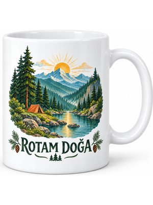 Bezos Rotam Doğa Dağ Orman ve Kamp Tasarımlı Porselen Kupa - Model 264