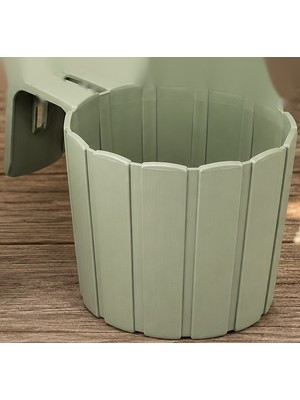 Bezos 3D Baskı Askılı Balkon Saksısı Dikey Çizgili Dekoratif Çiçek ve Aromatik Bitki Saksısı - Adaçayı Ye