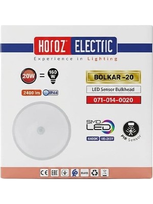 Bezos Horoz 20W Sensorlu Beyaz S/u LED Armatur 1 Adet