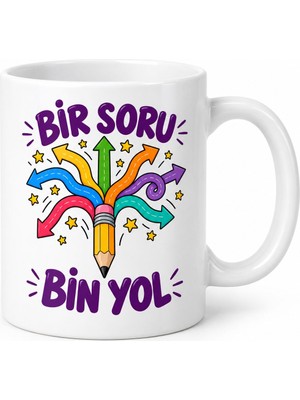 Bezos Bir Soru Bin Yol Tasarımlı Porselen Kupa - Model 328
