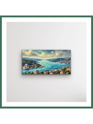 En-Cag Istanbul Boğaz Manzarası Kanvas Tablo 60X120CM Bss