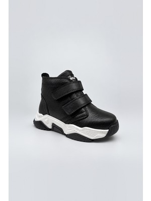 Tekiner Hakiki Deri Unisex Çocuk Bot Siyah