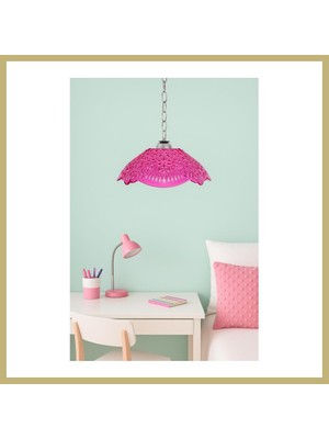Bezos Pembe Akrilik Avize Modern Dekoratif Aydınlatma 35X35X12 cm Za