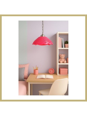 Bezos Fuşya Akrilik Avize Soft Pembe Modern Aydınlatma 35X35X12 cm Za