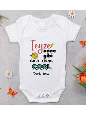 BK Gift Bk Kids Isimli Teyze Anne Gibi Tasarımlı Bebek Body Zıbın - Model 1 6 - 9 Ay