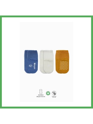 Astraltech 3'lü Basic Kaymaz Penye Soket Çorap 10107 Indigo Ekru Hardal · Beden: 0-3 Ay · Renk: Indigo Ekru Hardal Bezoss
