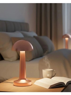 Ersert Et Şarjlı Mantar Masa Lambası 3 Seviyeli Dokunmatik LED USB Şarj Özellikli