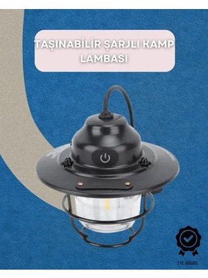 Ersert Et Dış Mekan Için Şık LED Fener – 4400MAH Pil, Ipx4 Su Geçirmez, Asılabilir