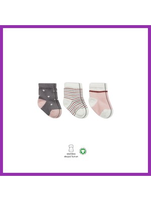 Salmore 3'lü Penye Kız Soket Çorap 10112 Gri · Beden: 0-3 Ay · Renk: Gri Bty