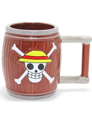 Ersert Et One Piece Hasır Şapka Korsanları 3D Fıçı Tasarımlı Kupa Bardak TCX4552