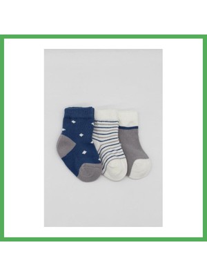 Astraltech 3'lü Penye Erkek Soket Çorap 10111 Indigo · Beden: 0-3 Ay · Renk: Indigo Bezoss