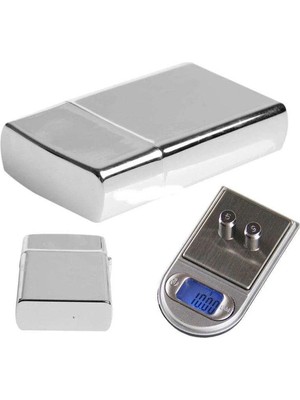 Ersert Et Diamond Zippo Çakmak Şeklinde Kutulu Mini Cep Hassas Dijital Terazi (200GR-0.01)
