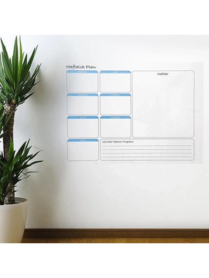 Ersert Ergonomik Manyetik Haftalık Planlama Duvar Takvimi 56 cm x 70 cm