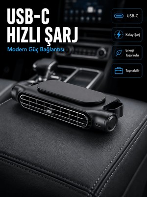 Str Store Otomobil Koltuk Başlığı Fanı Güçlü Turbo Hava Akışı Sunan Araç Içi Soğutucu