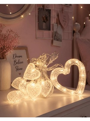 Ersert Ers Kalp Figürlü LED Neon Dekor Işığı Romantik Ortam Aydınlatması