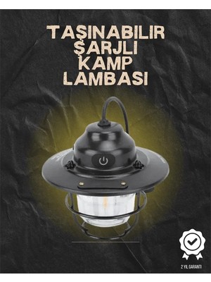 Ersert Ers Kamp ve Bahçe Için Retro LED Fener – Sıcak Işık, Uzun Ömürlü Batarya