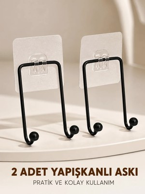 Ersert Ers Ikili Duvar Tipi Yapışkanlı Askılık Pratik Ev Düzenleme Askısı