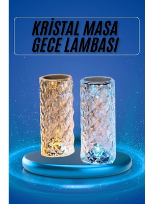 Ersert Ers Yeni Nesil Modern Kristal Masa ve Gece Lambası Dokunmatik Renk Değiştirebilen