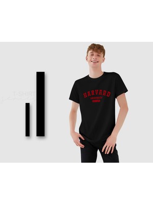 Bk Gift Harvard Tasarımlı Erkek Siyah T-Shirt, Arkadaşa Hediye, Doğum Günü Hediyesi, Trend Tişört, Sevgili Hediyesi-1 Small